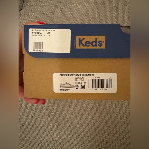 Keds Breezie Confetti Canvas Sneakers White Multi 9 Women New in Box WF65867 - Picture 4 of 16